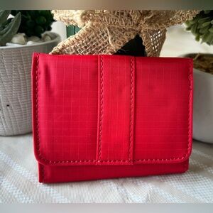 Red Nylon Compact Wallet